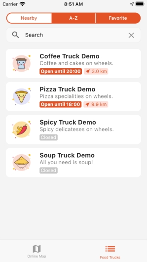 FoodTruckFinder Mobile App Screenshot 2